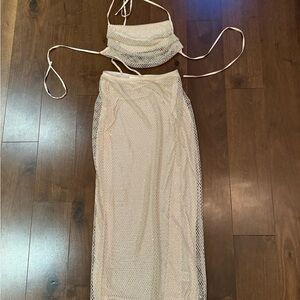 Meshki Beige Mesh Top
